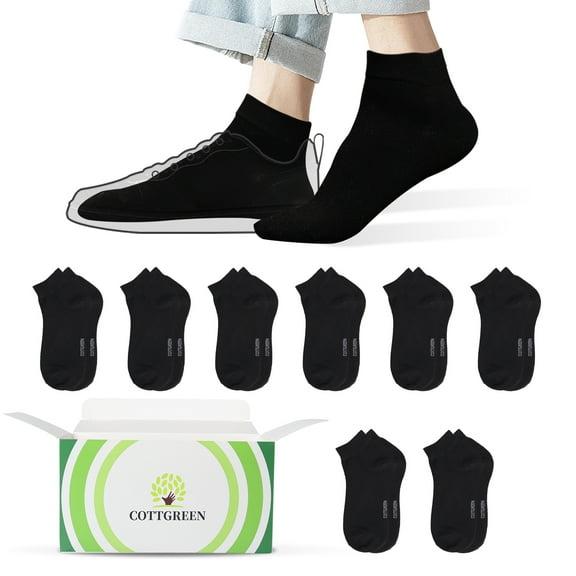 8Pack Ankle Socks Men Black