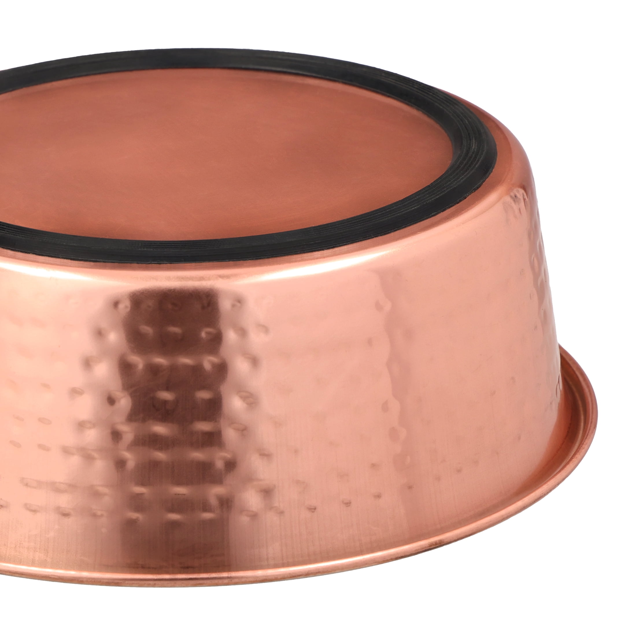 Vibrant Life Large 7.5-Cup Hammered Copper Pet Bowl with Stainless Steel Interior
