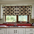 thumbnail image 3 of Yayeee Kitchen Curtains Tier Set of 2 Light Filtering 57"x36" Over Sink Window Panels, Black Geometric, 3 of 7