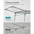 thumbnail image 2 of Foldable Gullwing Metal Structure Laundry Drying Rack, Space-Saving Clothes Drying Rack, 22.2 x 68.1 x 38 Inches, with Sock Clips Gray, 2 of 5