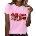 thumbnail image 2 of Adult Fashion Short Sleeve Round Neck Valentine's Day Printing Casual Blouse T-Shirt Tops Shirt, 2 of 5