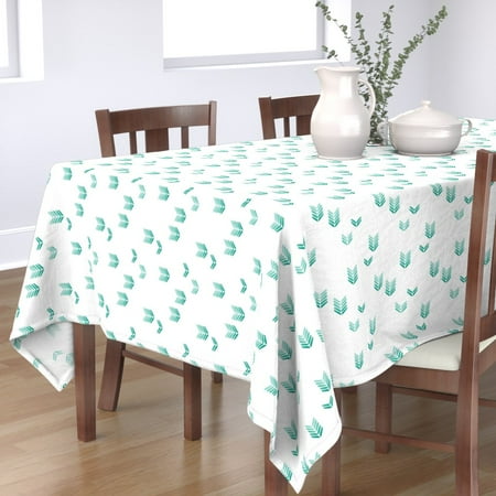 

Cotton Sateen Tablecloth 90 Square - Watercolor Minimalist Arrows Green Minimalistic Nursery Aqua Chevrons Gender Neutral Baby Emerald Print Custom Table Linens by Spoonflower