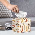 thumbnail image 6 of Tissue Dachshund Box Cover Holder, Square by Xecao - Leather Decorative Organizer for Tabletop, Bathroom, Car, Office, 6 of 8