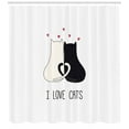 thumbnail image 3 of Ambesonne Love Shower Curtain, Ideal for Cat Lovers Cuddle, 69"Wx84"L, Dark Brown Pale Ruby, 3 of 3