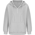 thumbnail image 4 of NOLDARES Women Half Zip Oversized Sweatshirts Long Sleeve Fleece Trendy Pullover Workout Warm Tops 2024 Fall Outfits(Grey,L), 4 of 6