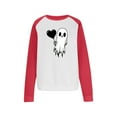 thumbnail image 7 of nerohusy Fall Halloween Sweatshirts for Women Crewneck Long Raglan Sleeve Sweatshirt Relaxed Spooky Heart Print Pullover Tops 2025 Red,S, 7 of 7