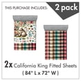 thumbnail image 3 of Ambesonne Easter Fitted Sheet Set 2 Pack All-Round Elastic, Spring Rabbit Scandi Floral, California King, Multicolor Pink Teal, 3 of 3