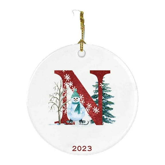 Christmas Tree Ornaments 2023 New 26 Letter Christmas Snowman Christmas Pendant - Acrylic Car Pendant Saint