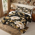 thumbnail image 3 of Manfei Rustic Wildflower Peony Quilt King 3 Pieces,Cottagecore Blossom King Coverlet Set,1 Bedspread and 2 Pillowcases, 3 of 7