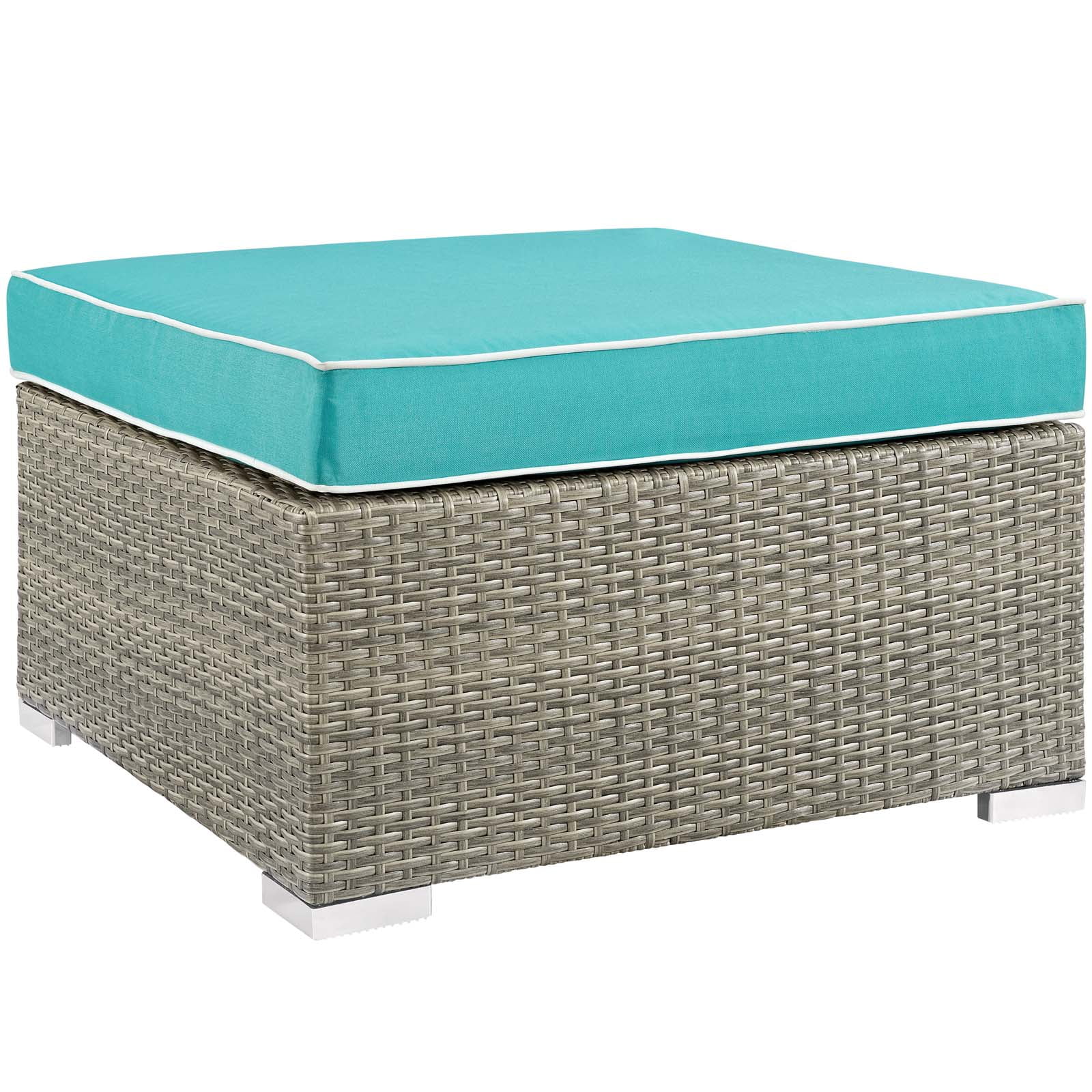 Modway Repose Outdoor Patio Upholstered Fabric Ottoman, Multiple Colors