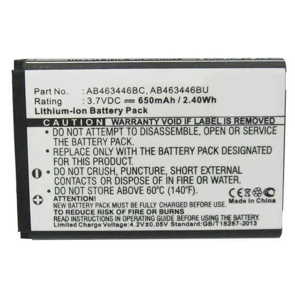 Batteries N Accessories BNA-WB-L3574 Cell Phone Battery - Li-Ion, 3.7V, 650 mAh, Ultra High Capacity Battery - Replacement for Samsung AB463446BC Battery