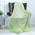 thumbnail image 4 of Art Abstract Soft Flannel Fleece Throw Blanket, Pastel Green Color Palette Design Creative Concept Smoke, Cozy Plush for Indoor and Outdoor Use, 50" x 70", Green Green, by Ambesonne, 4 of 5