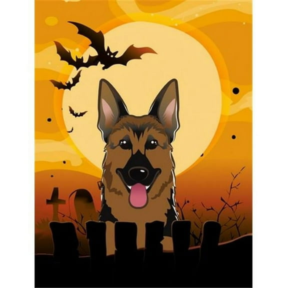 Caroline's Treasures BB1769CHF Halloween German Shepherd Flag Canvas House Size , Large, multicolor