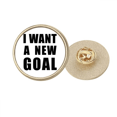 thumbnail image 1 of Je Veux un Nouvel Objectif Art Déco Mode Rond Métal Broche d'Or Clip, 1 of 3