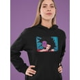 thumbnail image 2 of Pastell Purple Flowers Woman Hoodie Women's -Hulya Ozdemir Designs, Female Large, 2 of 4