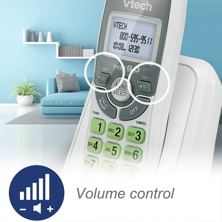 VTech® CS6114 DECT 6.0 Digital Cordless Phone With Caller ID/Call Waiting,  White