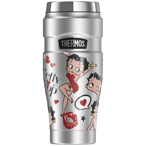 Betty Boop Collage THERMOS STAINLESS KING Stainless Steel Travel Tumbler, Vacuum insulated & Double Wall, 16oz