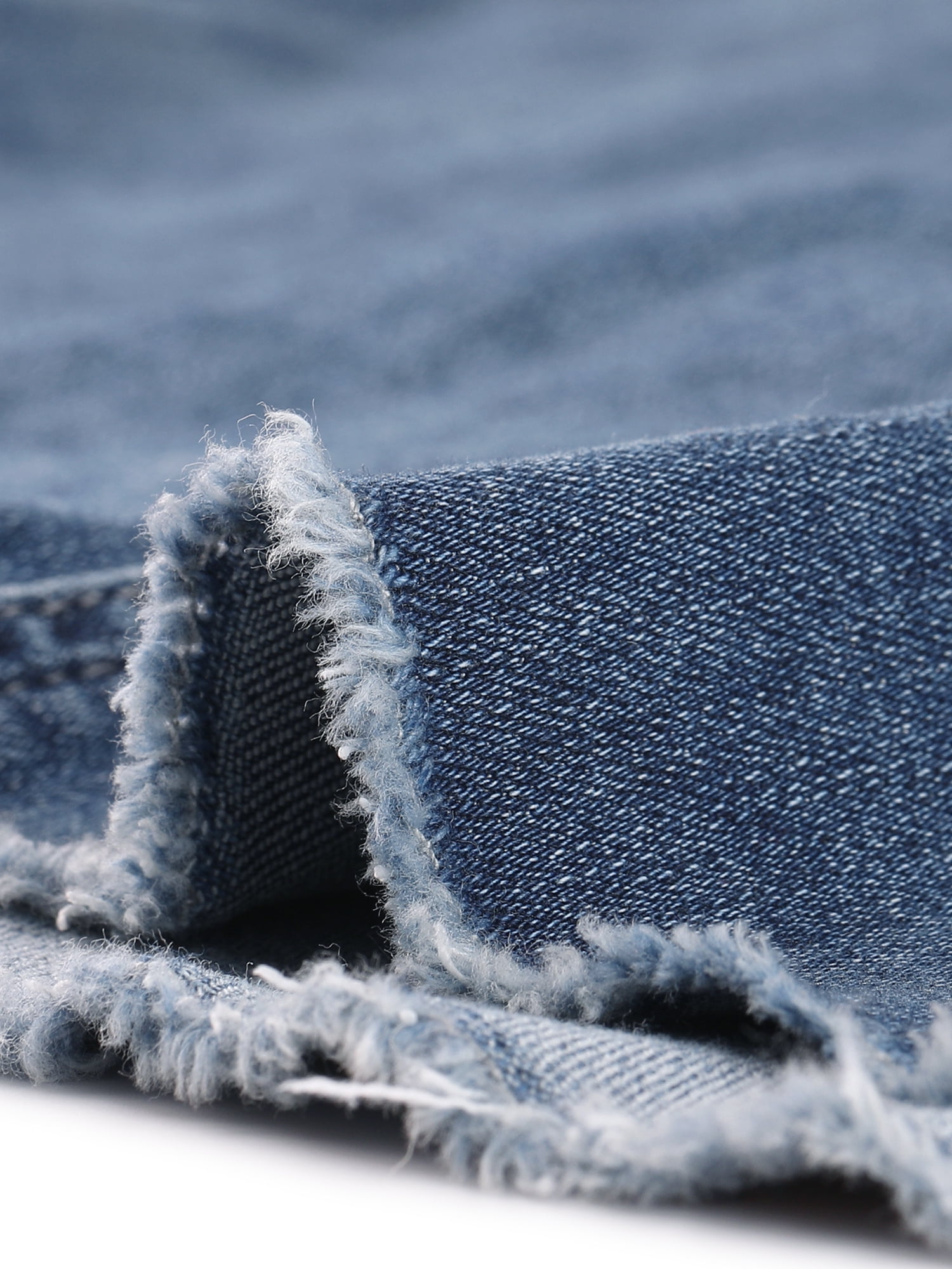 DARING DIVA Women's Ripped Hem Washed Jeans Denim Skirt L Dark Blue