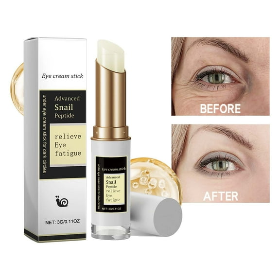 Snail Peptide Under Eye Cream,Under Eye Balm Stick, Anti Aging Eye Cream for Dark Circles and Puffiness, Eye Bags, Wrinkles Fine Lines Skin Care Treatment Firming, 0.11oz