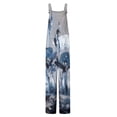 thumbnail image 4 of Hvyesh Womens Jumpsuits Clearance, Women's Casual Sleeveless Strap Floral Printed Spaghetti High Waist Wide Leg Jumpsuit Rompers, 4 of 4