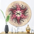 thumbnail image 2 of Designart 'Fractal Violet Flower Pattern ' Modern Wood Wall Clock, 2 of 5