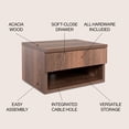 thumbnail image 3 of JONATHAN Y Ettore 15.71" Mid-Century Modern Floating Wall Mounted Nightstand with Soft-Close Drawer and Cable Hole, Dark Brown, 3 of 7