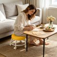 thumbnail image 4 of Low Height Round Rolling Stool With Wheels, Portable Rest Seat For Living Room Bedside Salon Pedicure Orange, 4 of 4