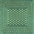thumbnail image 1 of Ahgly Company Machine Washable Indoor Square Southwestern Turquoise Blue Country Area Rugs, 6' Square, 1 of 4