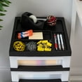 thumbnail image 3 of IRIS 6-Drawer Plastic Storage Cart with Organizer Top and Wheels, Clear/Black, 3 of 7