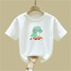thumbnail image 4 of Blusas y camisas de manga corta con cuello redondo para niños Camiseta de verano de manga corta estampada para niñas Jersey elegante de cuello redondo para niñas Top de algodón para niños, 4 of 6