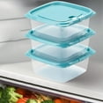 thumbnail image 4 of Glass Food Storage Containers with Lids | 3-Pack 460ml Blue Refrigerator Boxes | Leakproof Stackable Design for Leftovers Snacks Meal Prep | BPA-Free Dishwasher Safe, 4 of 6