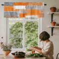 thumbnail image 5 of Abstract Orange Gray Oil Painting Window Valance Curtain Vintage Texture Rod Pocket Short Curtain for Living Room, Bedroom & Kitchen Window Decor 54x18in, 5 of 8