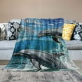 thumbnail image 2 of Pratyus Dolphins Ocean Beach Print Throw Blanket for Kids Boys Lightweight Cozy All Seasons Blanket Gifts 40x50in, 2 of 6
