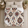 thumbnail image 5 of Bohemian Dreamcatcher Pattern Cream Rustic, Cozy Friendship Quote Scene, Warm Flannel Blanket for Living Room and Reading Nook, Art Lovers Friendship Gift, Artistic Home Decor, 5 of 9