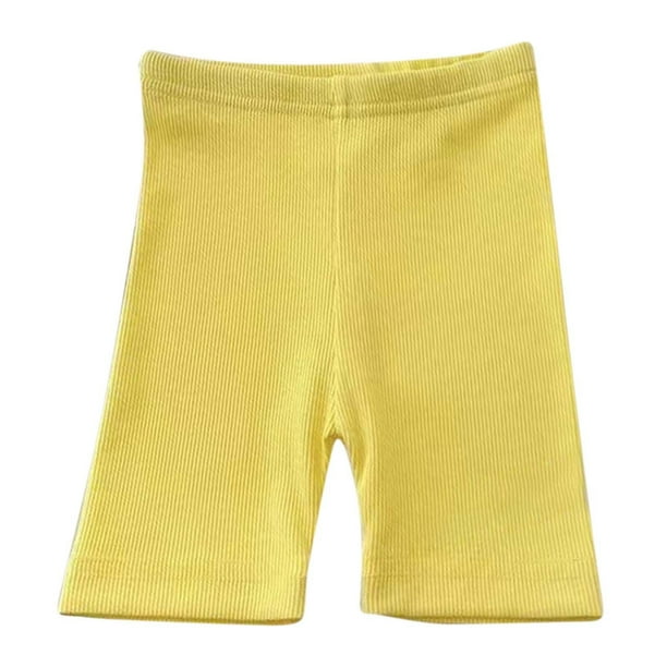 Odeerbi 0-2 Años Niños Niñas Pantalón Corto Bicicleta Seda Hielo Deportes Yoga Bermudas Pantalón Cinco Cuartos Color Caramelo