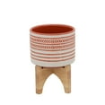 thumbnail image 1 of Jardinière Aztèque 5 Pouces avec Support en Bois, Rouge, 1 of 2