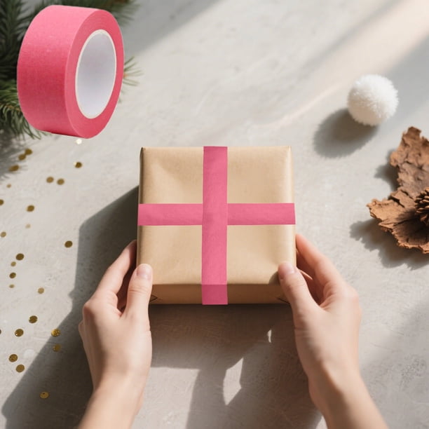 Christmas Gift Wrapping Ribbon Christmas Multi Functional Colored Paper Strong Adhesive Tape Holiday Gifts Packing Straps