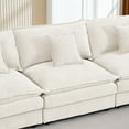 thumbnail image 6 of Cloud-Like Modular Chenille 3-Seat Sectional Sofa with Movable Ottoman – Customizable L-Shaped/U-Shaped Seating for Living Rooms, Beige, 6 of 11