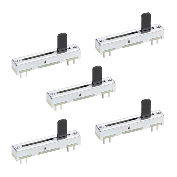 5pcs Fader Variable Resistors 35mm Straight Slide Potentiometer B104 100K Ohm Linear Double Potentiometers