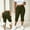 Army Green, variant on Women's Plus Size Yoga Capri Leggings, High Waist Bow Tie & Split Hem, Stretch Workout Pants for Sports & Lounging Navy L