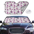 thumbnail image 3 of Lsque Violets Flowers Car Windshield Sun Shade | Accordion Folding Style Auto Shade for Car Truck SUV Van | Blocks UV Rays Sun Visor Protector | Small, 3 of 7