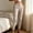 Beige, variant on Women's High Waist Pants, Button Fly with Utility Pockets, Straight Leg Cropped Solid Color for Everyday