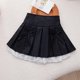 thumbnail image 4 of Odeerbi Niñas de Cintura Alta Falda Plisada Arco Encaje Tiered A-Línea Falda Uniforme Escolar, 4 of 5