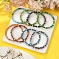 thumbnail image 3 of Natural Dyed Imperial Jasper Beads Stretch Bracelets for Men Women Bamboo with Electroplated Synthetic Non-magnetic Hematite Beads Inner Diameter: 2-1/8~2-1/8 inch(5.3~5.5cm), 3 of 5