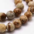 thumbnail image 3 of Natural Picture Jasper Beads Strands Faceted Round 4mm Hole: 1mm about 96pcs/strand 14.9 inch~15.1 inch, 3 of 3