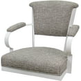 thumbnail image 4 of Swivel Metal Dining Caster Chair - Miami - Jetty June Tan Fabric - White, 4 of 4