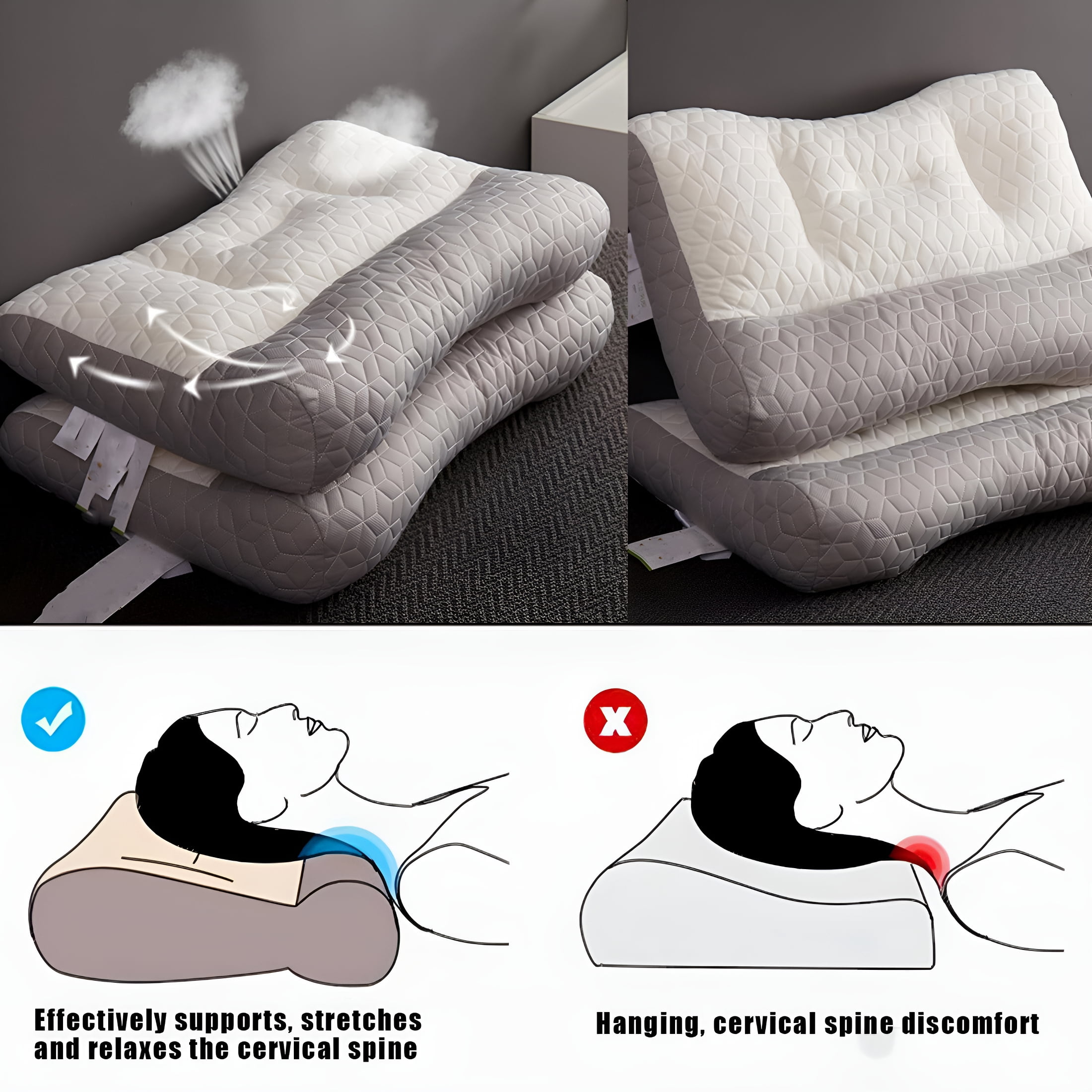 LAMIRO Sleep Apnea Pillow for Sleep Orthopedic Deep Sleep Pillow
