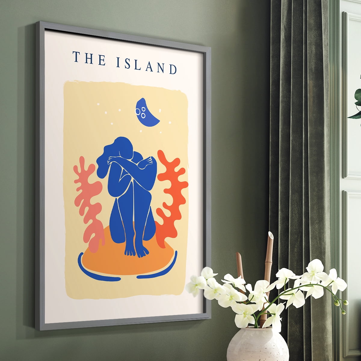 Matisse CCCXIV in Gray Solid Wood 16 x 20 Framed Print