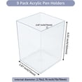 thumbnail image 2 of 9 pc Transparent Acrylic Pen Holders for Desk Cuboid Clear 73x73x102mm Inner Diameter: 70x70mm, 2 of 6