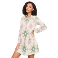 thumbnail image 3 of FORMRS Womens Long Sleeve Nightgowns Crew Neck Sleep Shirt Soft Pajamas Sizes S-3XL, Retro Green Stars, 3 of 8